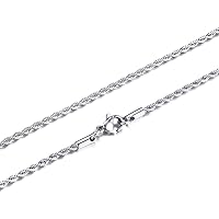VNOX Stainless Steel Men Women Twist French Rope Chain Necklace,16/18/20/22/24/28/26/28/30/32/34/36 Inches