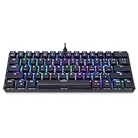 Keyboard Ck61 Gaming Mechanical Keyboard RGB Keyboard with Blue Red Switch Speed All Anti-Ghost Keys for Pc Computer Gaming Mechanical Keyboard, Black