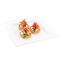 Restaurantware Pulp Tek 7.9 Inch Eco-Friendly Plates 100 Medium Plates - Made From Natural Sugarcane Fibers Heavy-Duty White Bagasse Premium Plates For Appetizers Entrees Or Desserts Square