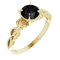 1.50 CT Black Yellow Engagement Ring 14k Yellow Gold, Yellow Inspired Black Onyx Ring, Flower Black Diamond Ring, Nature Inspired Black Ring, Floral Ring, Gorgeous Ring For Her