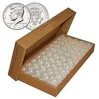 25 Direct Fit Airtight 30.6mm Coin Holders Capsules For JFK HALF DOLLAR w/BOX