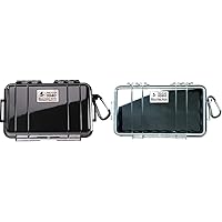 Pelican 1040 Micro Case (Black) & Pelican 1060 Micro Case - for iPhone, GoPro, Camera, and More (Black/Clear)