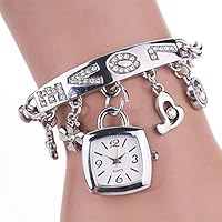 Bracelet Fashion Watch Watch Chain Rhinestone Women Wrist Love Women's Watch Leather Watch Bands for Women