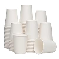 RACETOP Paper Coffee Cups 8 oz [300 count ], Disposable Coffee Cups, Hot Beverage Cups, Ideal for Pub, Party, Office White