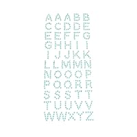 Homeford Beaded Pearl Alphabet Letter Stickers, 1/2-Inch, 55-Piece (Blue)