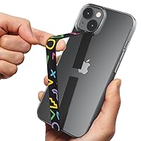 Sinjimoru Stylish Silicone Cell Phone Strap as Phone Grip Holder, Wireless Charging Compatible Slim Phone Charm for Apple iPhone & Phone Cases. Sinji Loop Motive Graphics Neon Black
