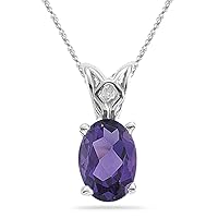 5.13-6.37 Cts of 14x10 mm AAA Oval Amethyst Scroll Solitaire Pendant in 14K White Gold