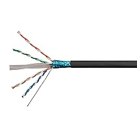 Monoprice Cat6A Ethernet Bulk Cable - Solid, 550Mhz, F/UTP, CMR, Riser Rated, Pure Bare Copper Wire, 10G, 23AWG, No Logo (UL) (TAA) 500 Feet, Black