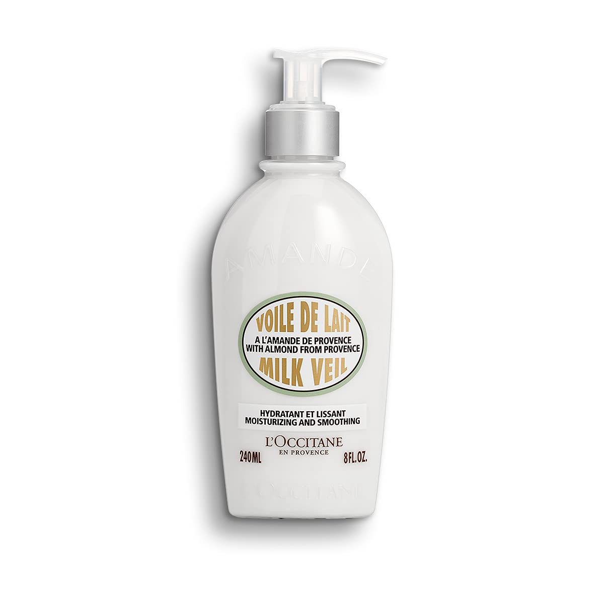 L'Occitane Moisturizing, Softening Almond Milk Veil 8.4 oz: Infused with Almond Oil, Visibly Firmer-Looking Skin, Smooth Skin, 24-Hour Hydration*
