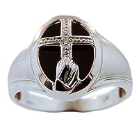 Rylos Mens Rings 14K White Gold - Mens Diamond & Onyx Ring For Men Jewelry Gold Rings | Cross Unisex Ring