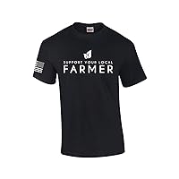 Mens Support Your Local Farmers Agriculture Food Farm to Table Short Sleeve T-Shirt Graphic Tee