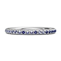 Eternity Collection Band 0.40 Ctw Tanzanite Gemstone Stackable 925 Sterling silver Ring Gift For Her