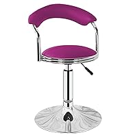 Stools,Swivel Chair Bar Stool Beauty Salon Barber with Backrest, Handle and Metal Chassis, Adjustable 39-54Cm/Purple
