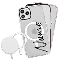 Case Compatible with iPhone 12 Pro Max Compatible with MagSafe Personalized with your Name, Protector Compatible with iPhone 12 Pro Max Customizable, Case Compatible with iPhone Customize White Border