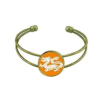 Year Of Dragon Animal China Zodiac Bracelet Bangle Retro Open Cuff Jewelry