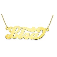 RYLOS Necklaces For Women Gold Necklaces for Women & Men 925 Yellow Gold Plated Silver or Sterling Silver Personalized High Polish Shiny Nameplate Necklace Special Order, Made to Order Necklace