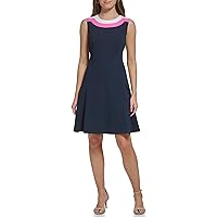 Tommy Hilfiger Women's Scuba Crepe Fit and Flare Dress