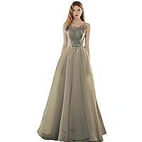 Lamya Green Scalloped Long A Line Prom Formal Dress Luxury Gowns for Women