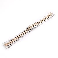 20mm 316L Stainless Steel Solid Curved End Screw Links Replacement Wrist Watch Band Bracelet Strap for Rolex President (Color : Middle Rose Gold, Size : 20MM)