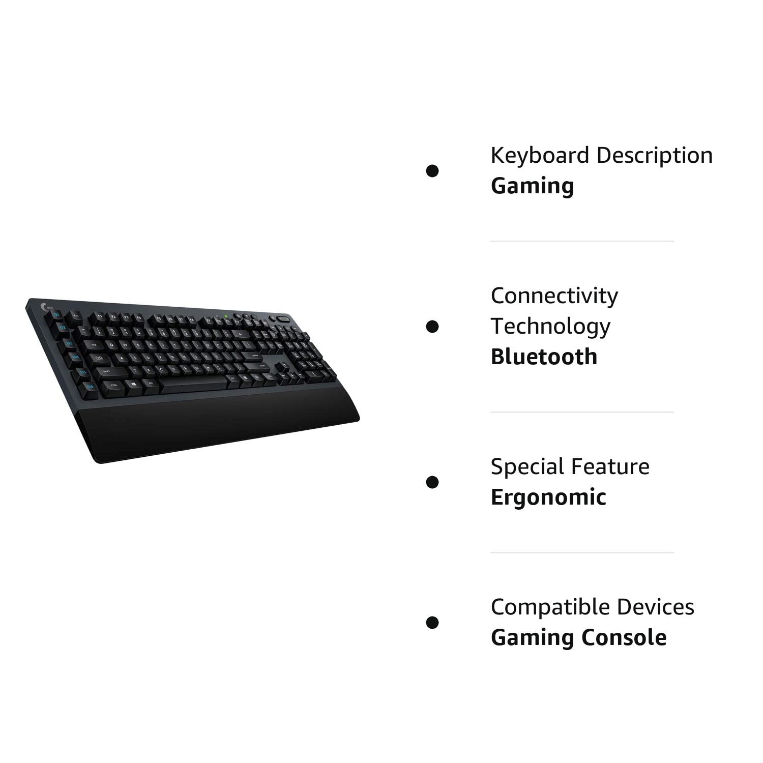 Logitech G613 LIGHTSPEED Wireless Mechanical Gaming Keyboard, Multihost 2.4 GHz + Bluetooth Connectivity (Renewed)