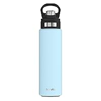 Tervis Powder Coated Stainless Steel Triple Walled Insulated Tumbler Travel Cup Keeps Drinks Cold, 24oz with Deluxe Spout Lid, Blue Moon