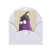 GeRRiT Cartoon Eggplant Print Holiday Cards, Birthday Wedding Invitations, Thank You Cards