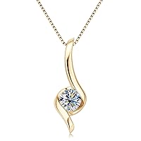 1CT Moissanite Necklace 925 Sterling Silver Infinity Chain Pendant D Color VVS1 Necklace Jewelry for Mother's Day Wife Girlfriend Valentines Day Anniversary Birthday Gift