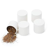 Tianhui Mini Small Tin Can Box with Lids Canister for Coffee Tea Candy Storage Loose Leaf Tea Tin Containers Storage 5 Pcs (White, S)