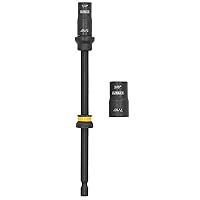 DEWALT FLEXTORQ Socket and Socket Extension, SAE, 4-in-1, with 6 inch Extension, Double Ended Nut Driver (DWADENDEXT-2)