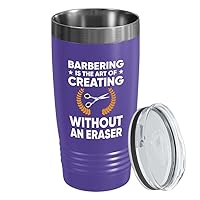 Hairstylist Purple Edition Tumbler 20oz - Creating Without An Eraser - Men Barber Women Beauty Salon Mom Hairdresser Friend Hairdo Cosmetologist Beautician Barbershop Coiffeur