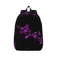 Purple And Black Butterfly Large Capacity Backpack, Men'S And Women'S Fashionable Travel Backpack, Leisure Work Bag,