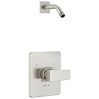 Delta Faucet Modern Single Handle Brushed Nickel Shower Faucet Set, Shower Trim Kit, Shower Fixtures, Shower Handle, Stainless T14267-SSLHD-PP (Shower Head and Valve Not Included)