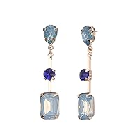 Luxury Dangle Drop Earrings for women Transparent Geometric Crystal Hanging Earring Romantic Blue Earring Jewelry