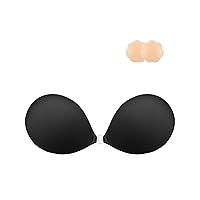 Niidor Sticky Bra, Silicone Strapless Adhesive Bra Breathable Invisible Backless Bra for Women with Nipple Covers