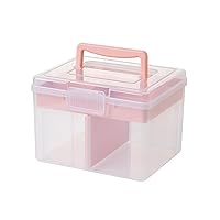 FEYLIE Clear Craft Stackable Storage Box with Storage Tray Plastic Mulitpurpose Storage Container for Storing Organizing Toy