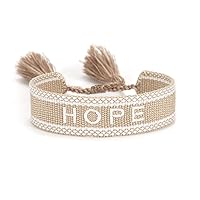 Knitted Love Hope Happiness Dream Wrap Tassel Bracelets for Women Girls