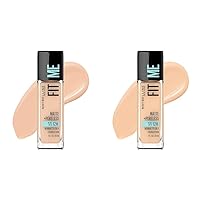 Fit Me Matte + Poreless Liquid Foundation Makeup, Creamy Beige and Classic Ivory, 1 Count