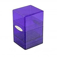 Ultra Pro - Glitter Purple Satin Tower Deck Box: Compact, Secure & Durable Glitter Finish, Holds 100+ Cards, Snap-Fit Locking, Protects Collectible Cards, Sports Cards & Gaming Cards