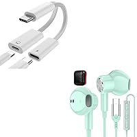 APETOO USB C to Lightning Headphone Adapter +USB C Headphones for iPhone 15