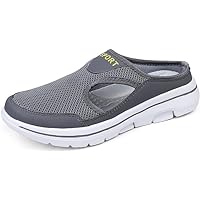 Slip On Mules for Women Clogs for Men Comfort Lightweight Walking Shoes Breathable Slippers Closed Toe Slides Dark Grey