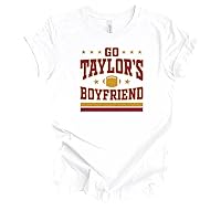 Womens Funny Tshirt Go Taylor's Boyfriend Distressed Football Kelce Short Sleeve Tshirt Graphic Tee