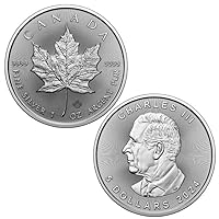 2024 Royal Canadian Mint Canada Maple Leaf Silver Bullion Coin with Certificate of Authenticity $5 Seller BU