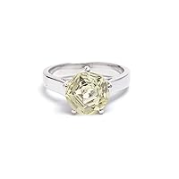 925 Sterling Silver Lemon Quartz Star Cut Gemstone Round Ring 925 Stamp Jewelry | Gifts For Women And Girls
