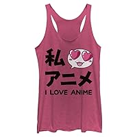 Fifth Sun Chin Up Heart Anime Women's Racerback Tank Top