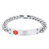 Custom Alert ID Bracelet Stainless Steel Medical Bracelets for Women Men with Delicate Packaging