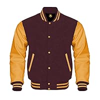 Gold Leather 30 Multi Wool Colors Letterman Baseball Varsity Jackets