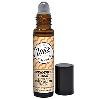 Creamsicle Sunset Roll On, 10ml, Uplifting Mood Booster, Pure Essential Oils, Organic Jojoba Oil, Slim Glass Bottle, Surgical Steel Ball