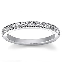 JeweleryArt 0.37 CT Round Colorless Moissanite Engagement Band for Women/Her, Wedding Bridal Band, Eternity Sterling Silver Solid Diamond Solitaire Prong Set for Her