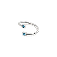 Alex and Ani AA621222ERS,Crystal Infusion Color Code Ring, Dec,.925 Sterling Silver,Blue,Ring