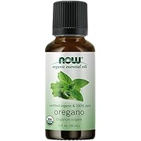 NOW Essential Oils, Organic Oregano Oil, Comforting Aromatherapy Scent, Steam Distilled, 100% Pure, Vegan, Child Resistant Cap, 1-Ounce